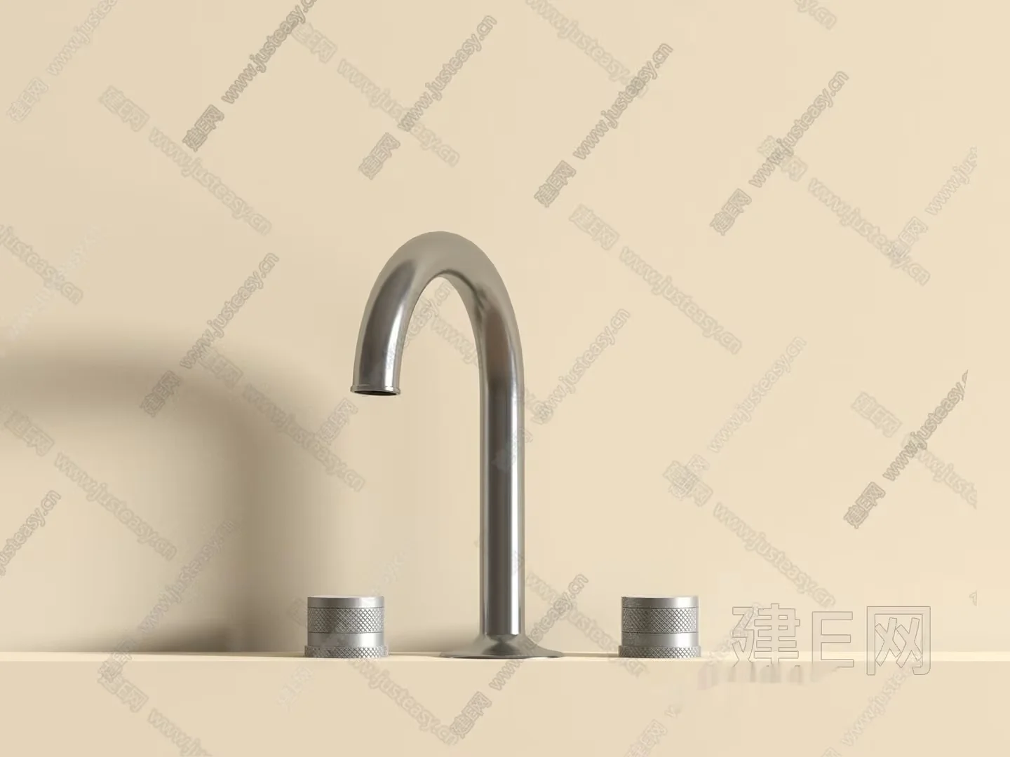 A Faucet With A Silver Finish 3D Model – 14412 – VRAY Render
