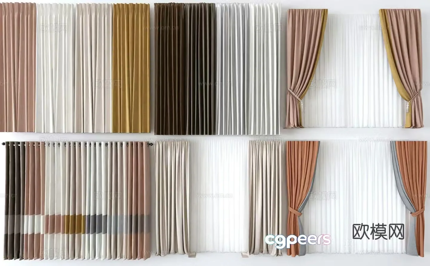 Curtains Window Screen 3d model