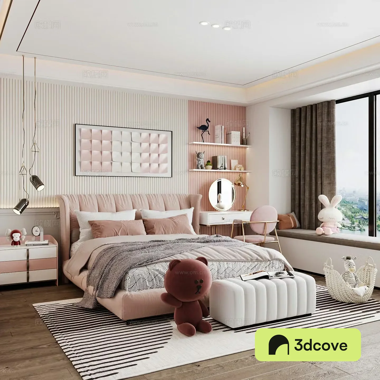 Modern children’s room boy’s room girl’s room children’s bed children’s wardrobe children’s desk