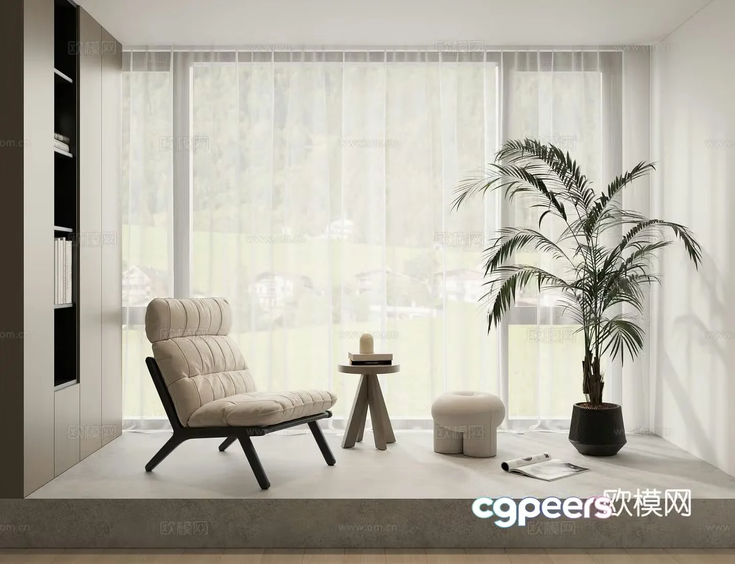 Modern chair leisure chair 3d model