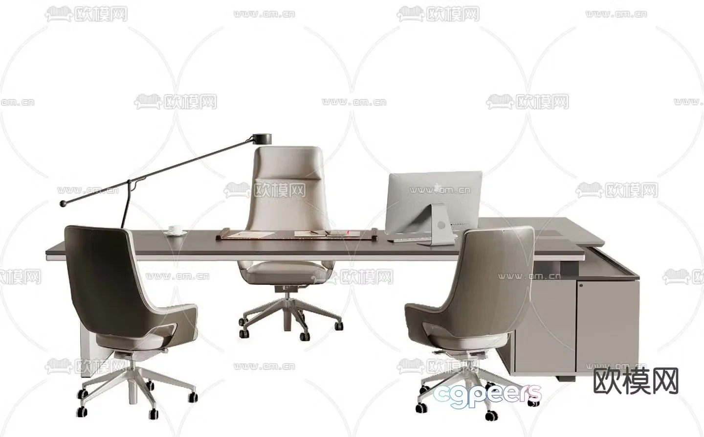 Desk table boss table office desk 3d model