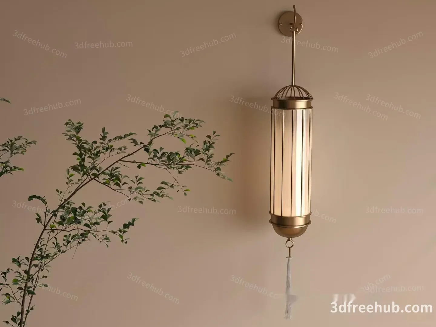 Gold Light Fixture 3D Model – 18703 – VRAY Render