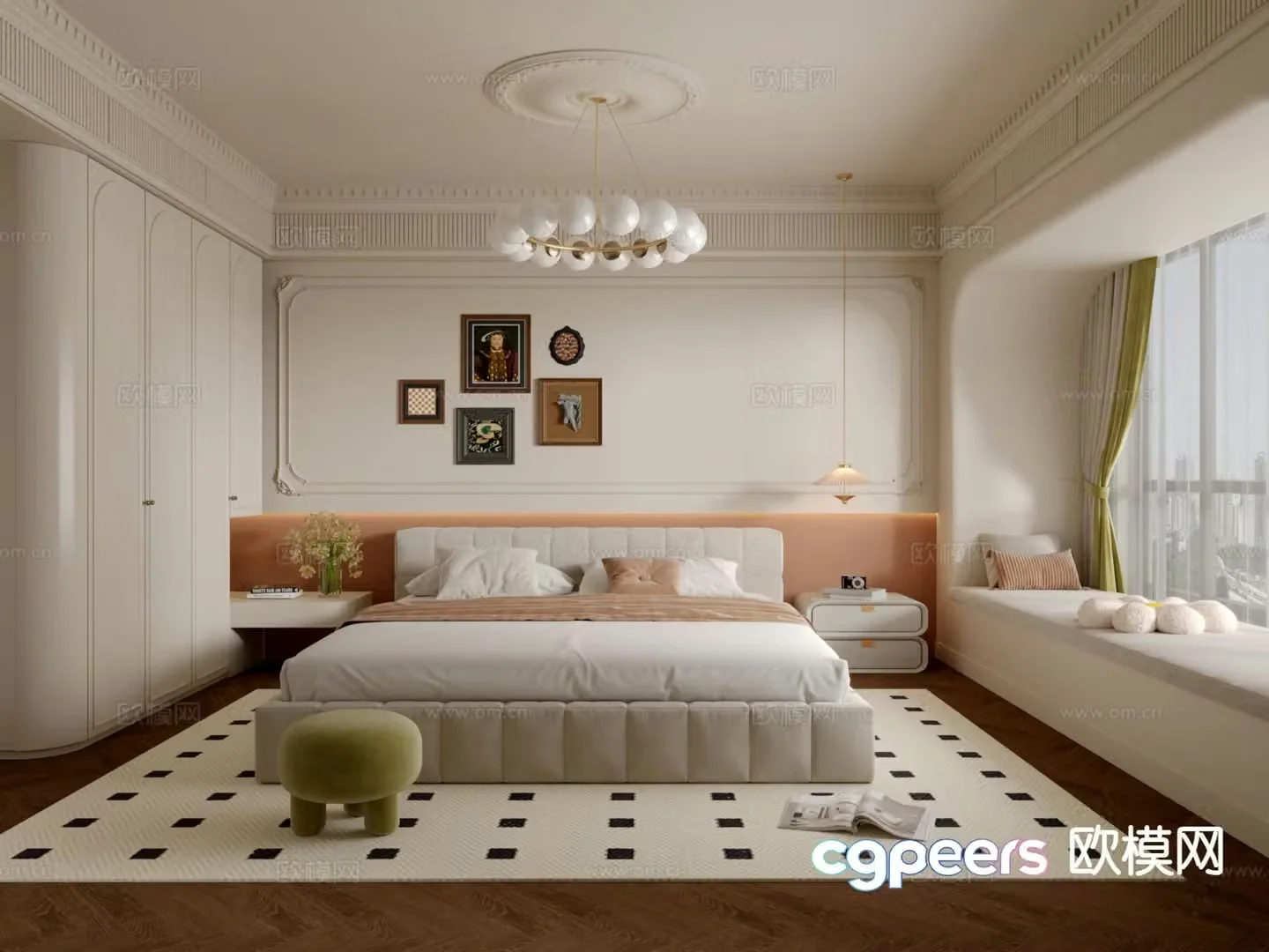 French bedroom master bedroom 3d model