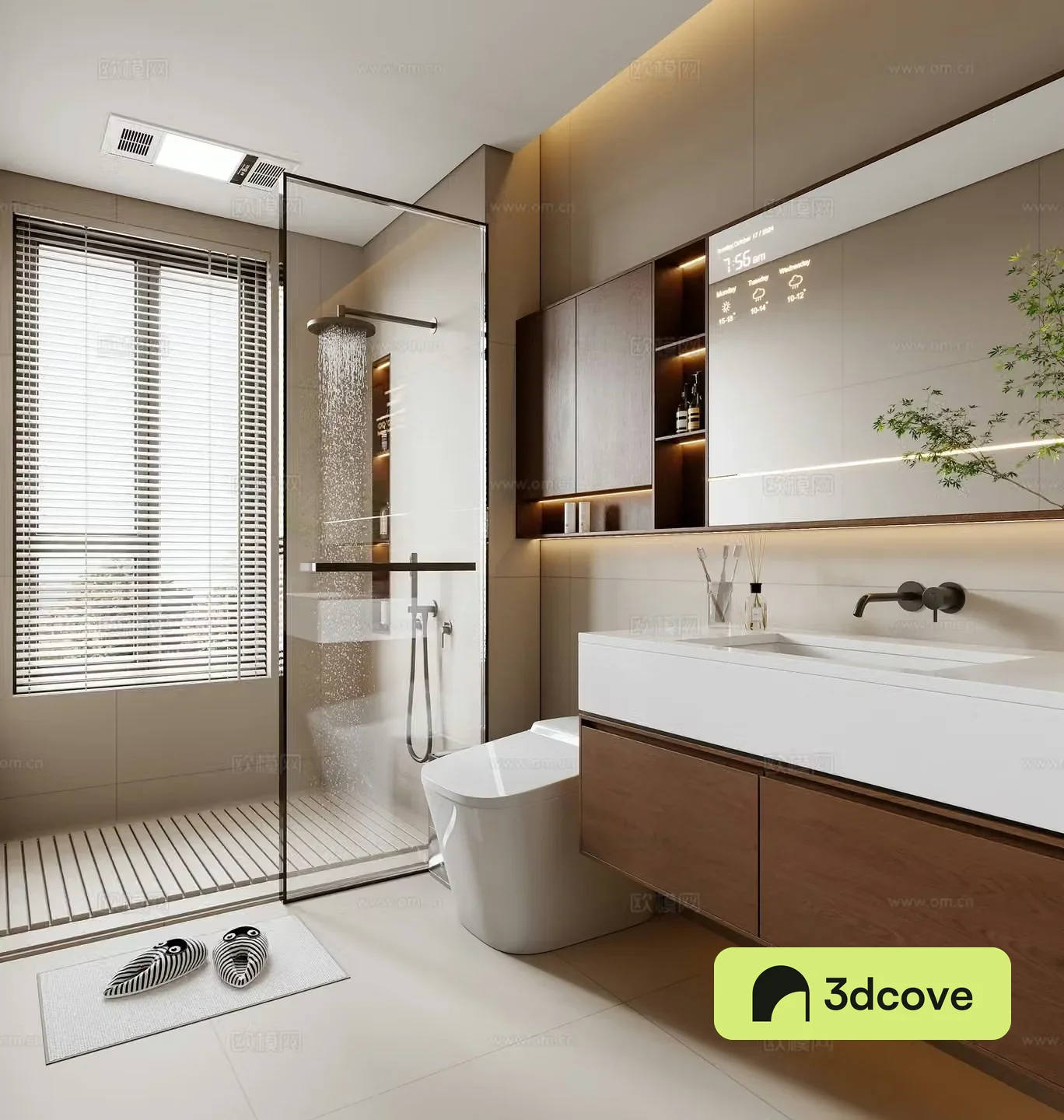 Middle-aged bathroom 3D model