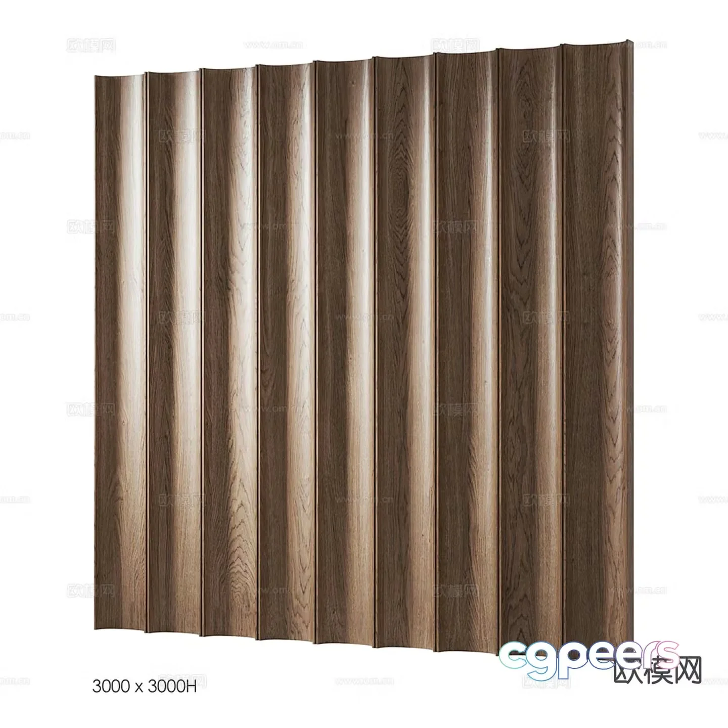 Modern solid wood background wall 3d model