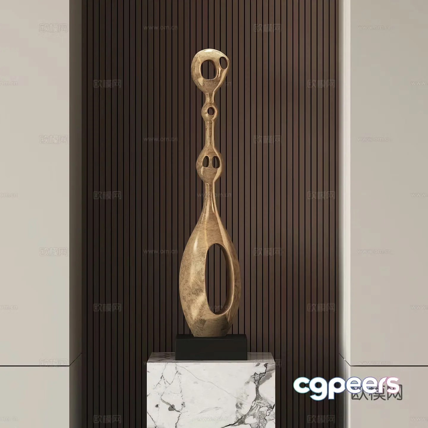 Modern abstract metal sculpture 3d model