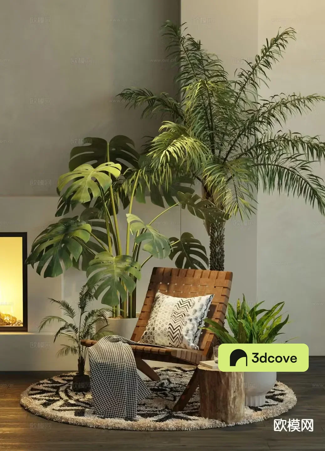 Modern chair leisure chair potted plant