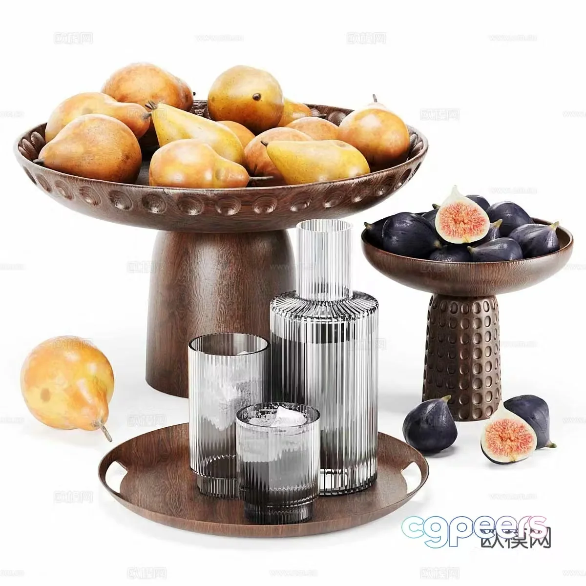 New Chinese style medieval style fruit fruit plate 3D model
