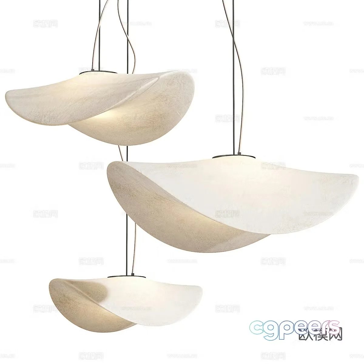 Cream-White Chandelier Art Chandelier Wasabi Chandelier Bed and Breakfast Chandelier Bedside Chandelier Bedside Chandelier Bar hang 3D Model