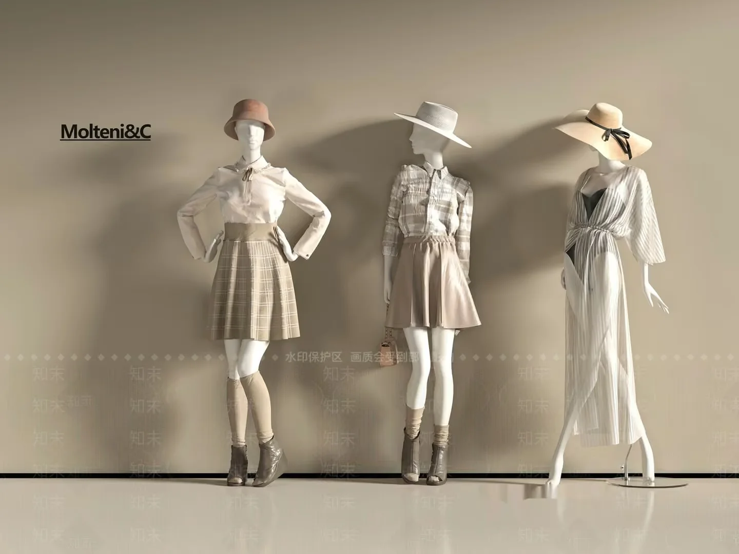 Three Mannequins In A Row 3D Model – 5484 – VRAY Render