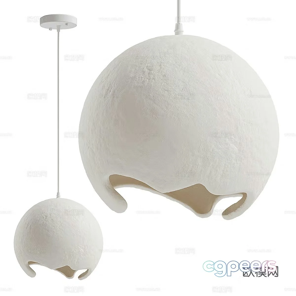 Cream-style chandelier Art chandelier Wasabi chandelier B&B chandelier Stone chandelier Bedside chandelier Stone chandelier Bedside hang 3D model