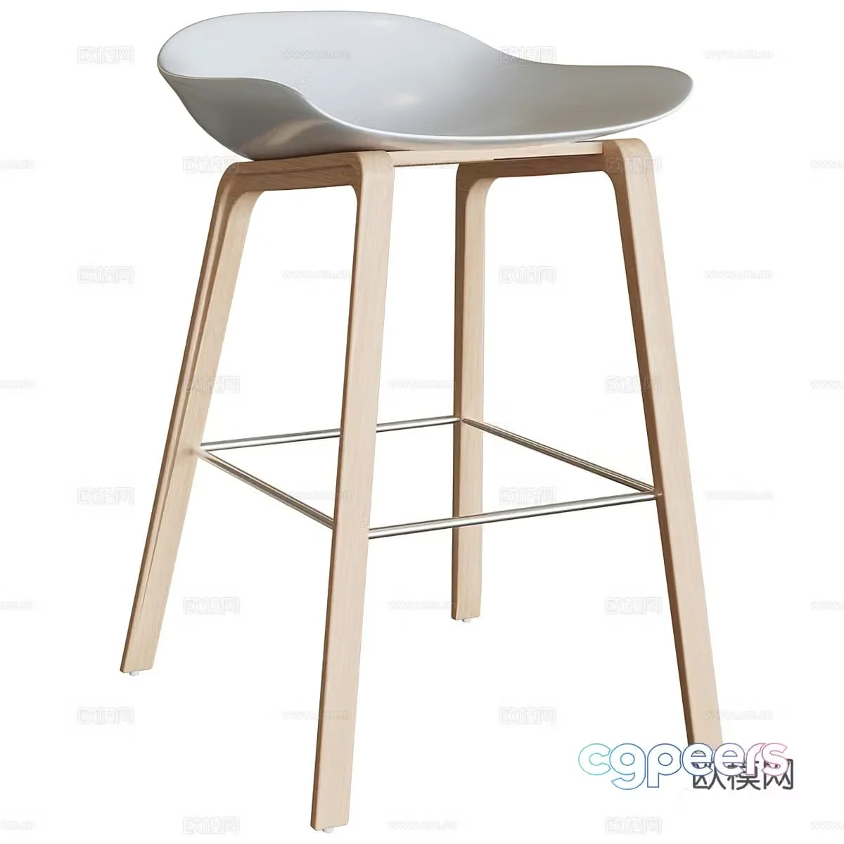 3D model of high-legged bar chair