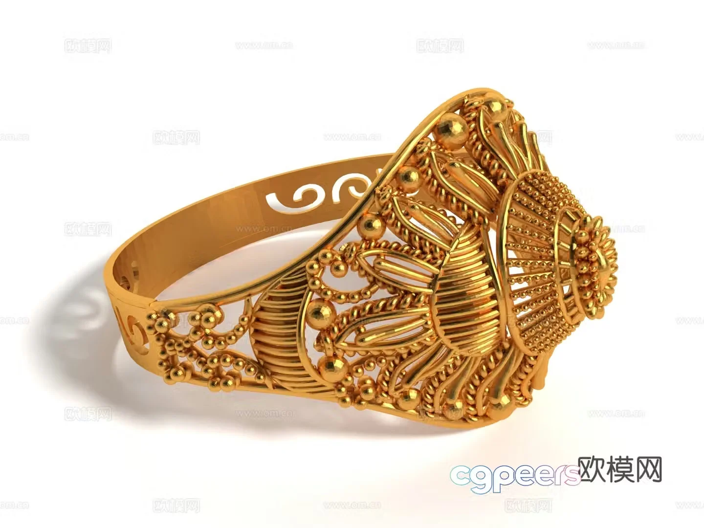 Modern style gold ring 3d model