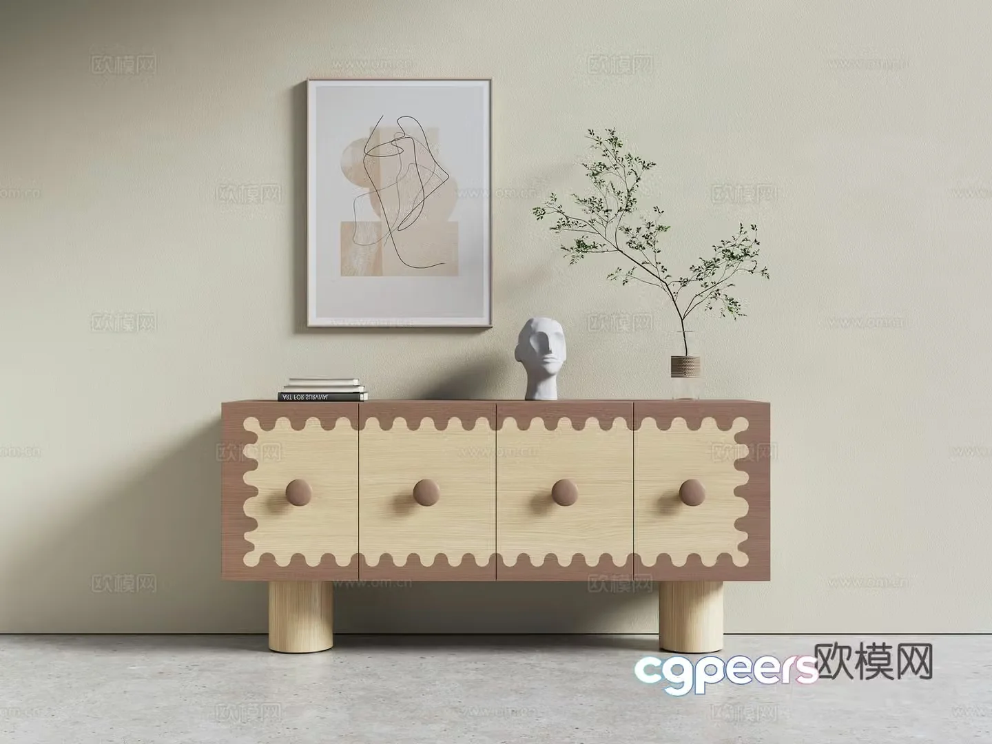Nordic side cabinet 3D model
