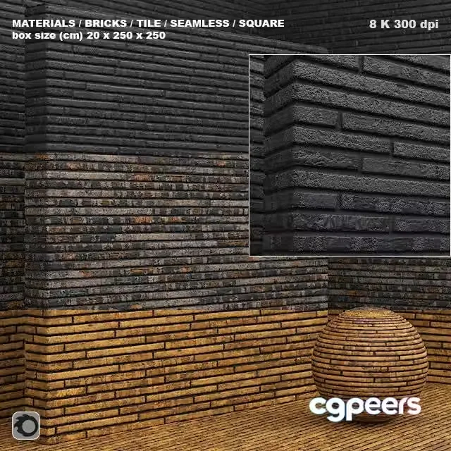 3ds Max Free – Material (seamless) – brick, tile set 2