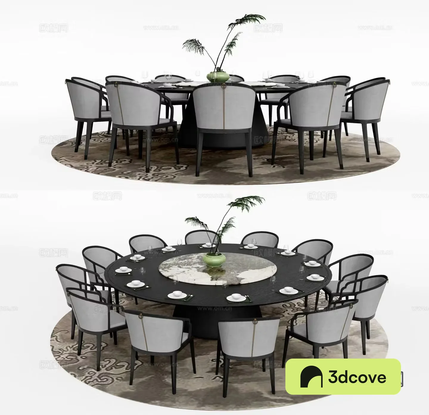 New Chinese style round dining table and chairs