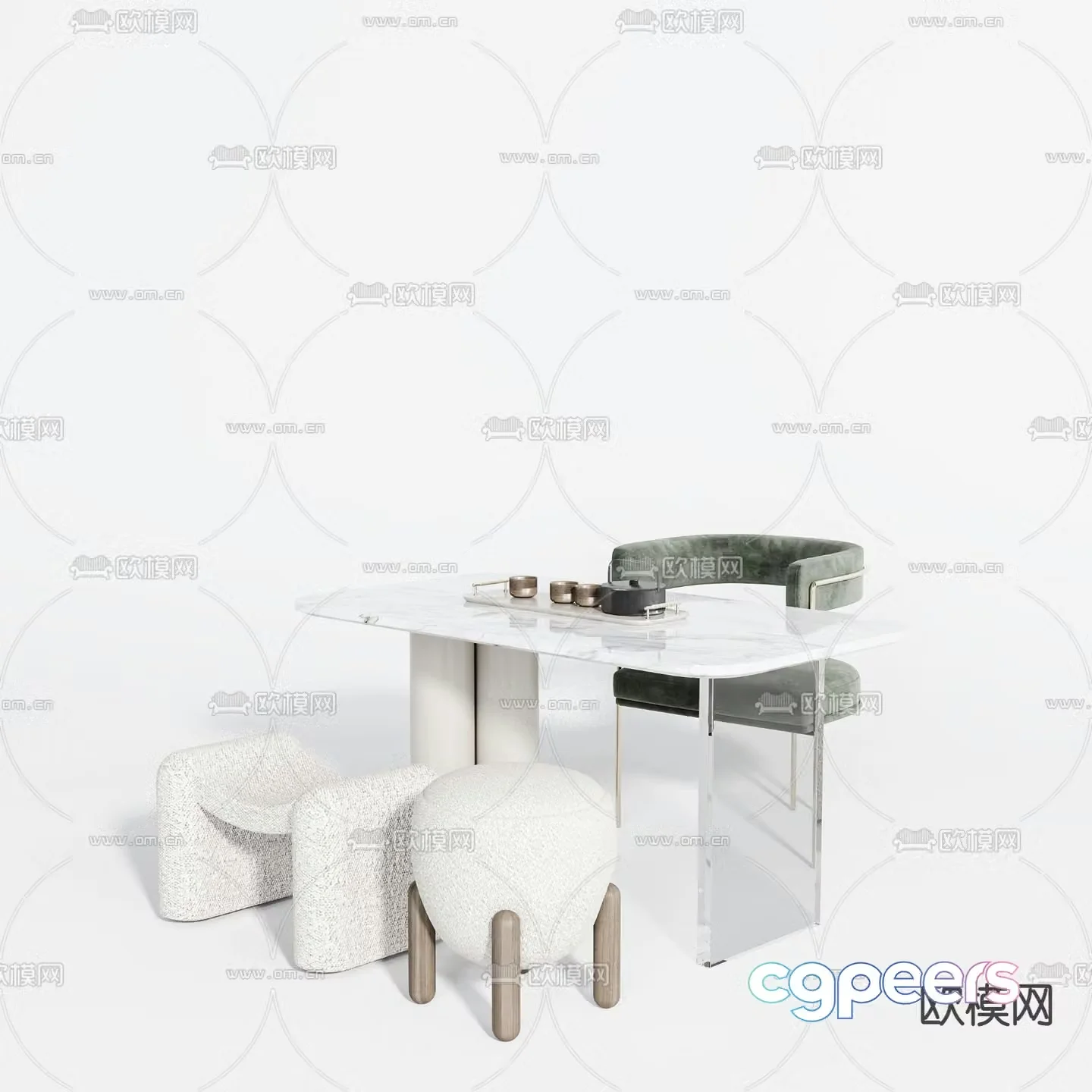 Modern tea table tea table 3d model