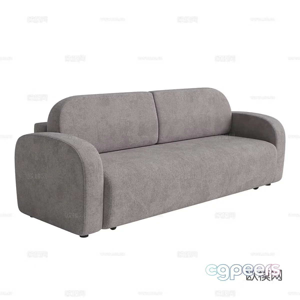 Modern simple double sofa double sofa simple double sofa living room sofa 3d model