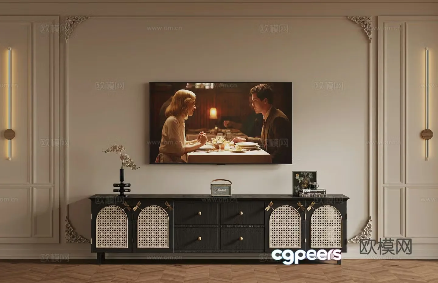 TV cabinet French TV cabinet 3d model