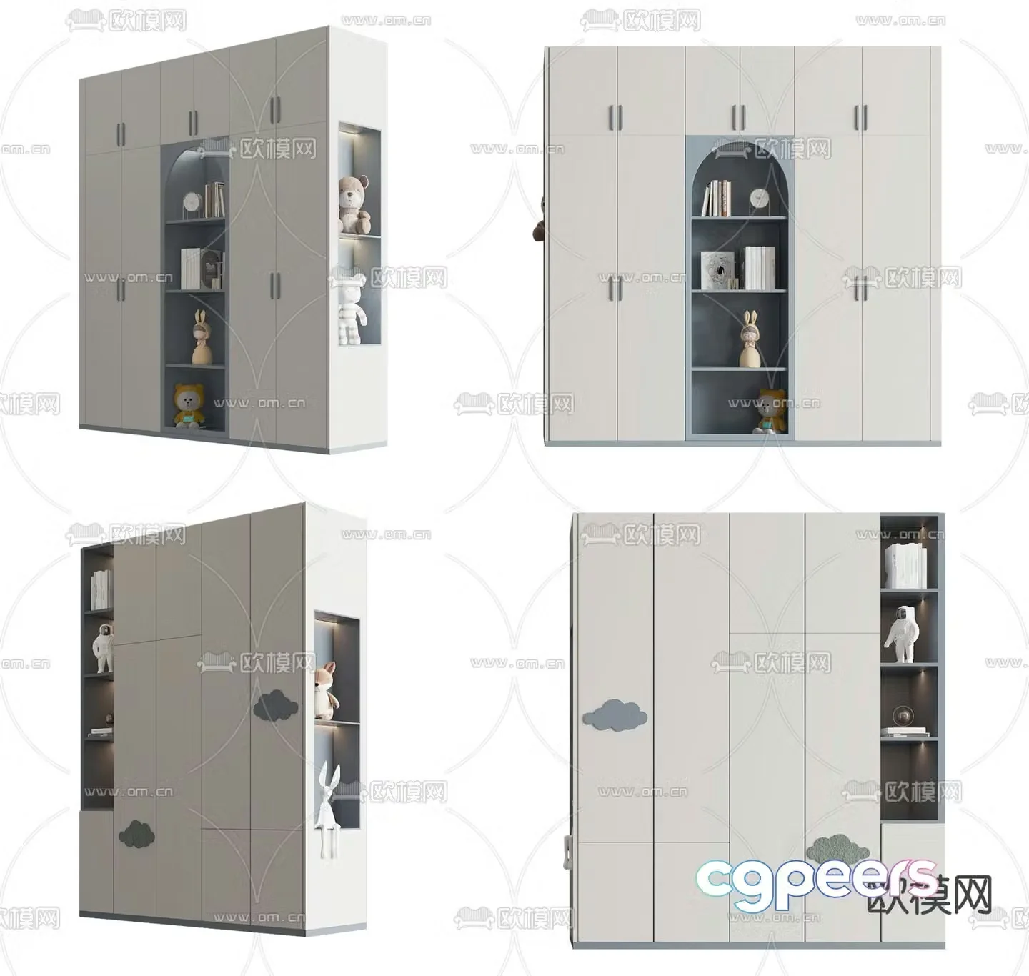 Modern children’s wardrobe 3d model