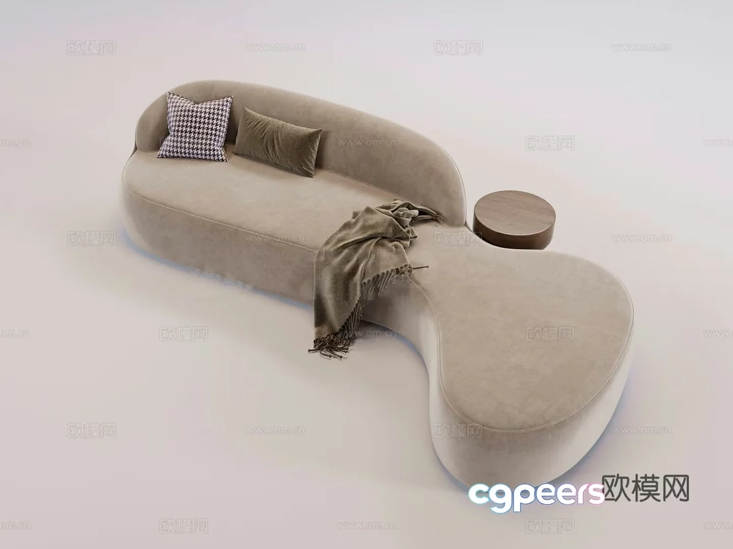 Modern Beige Sofa 3D Model – 20089 – VRAY Render