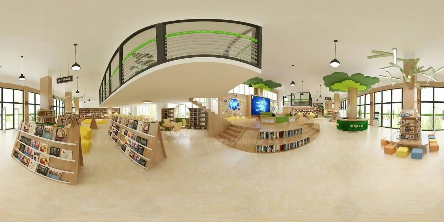 Modern Library Interior 3D Model – 21129 – VRAY Render