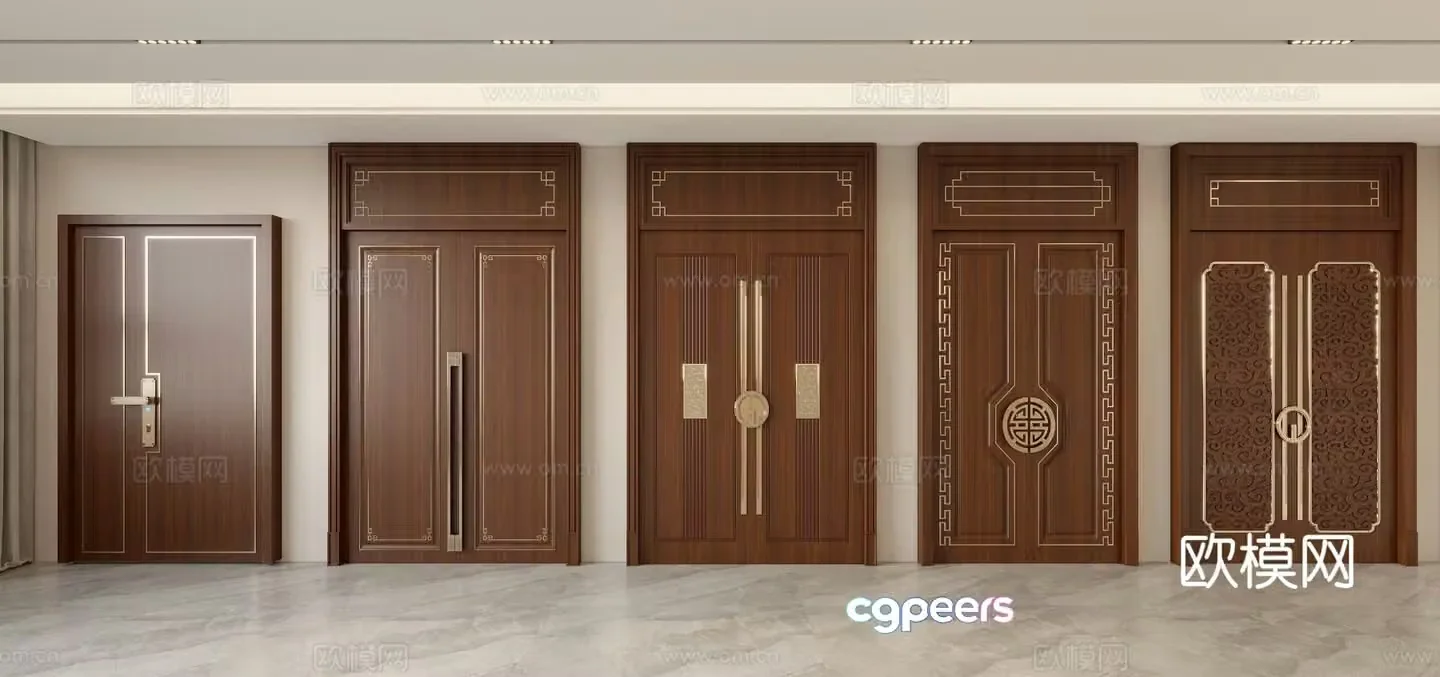 New Chinese double door 3D model