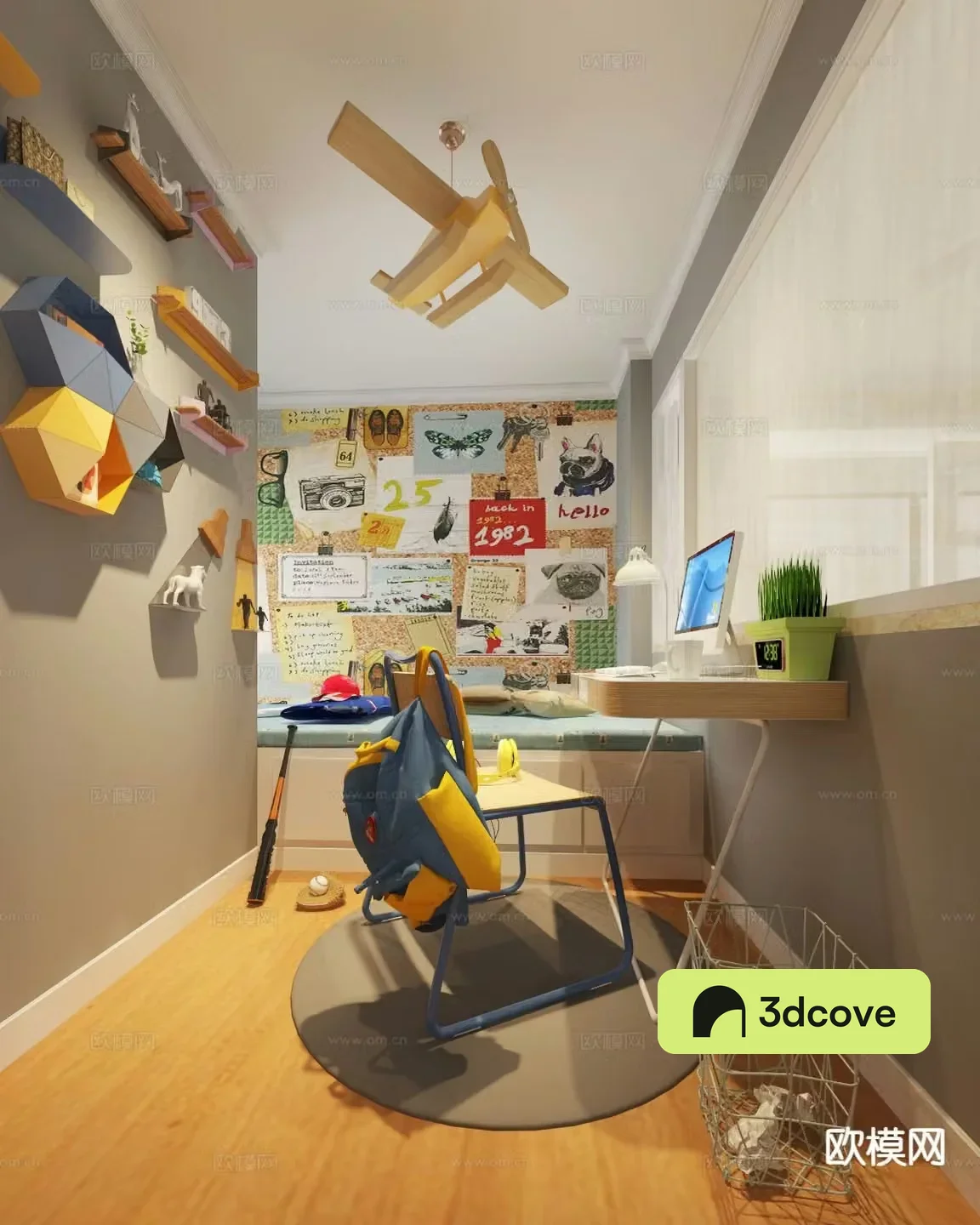 Modern children’s room study tatami bedroom