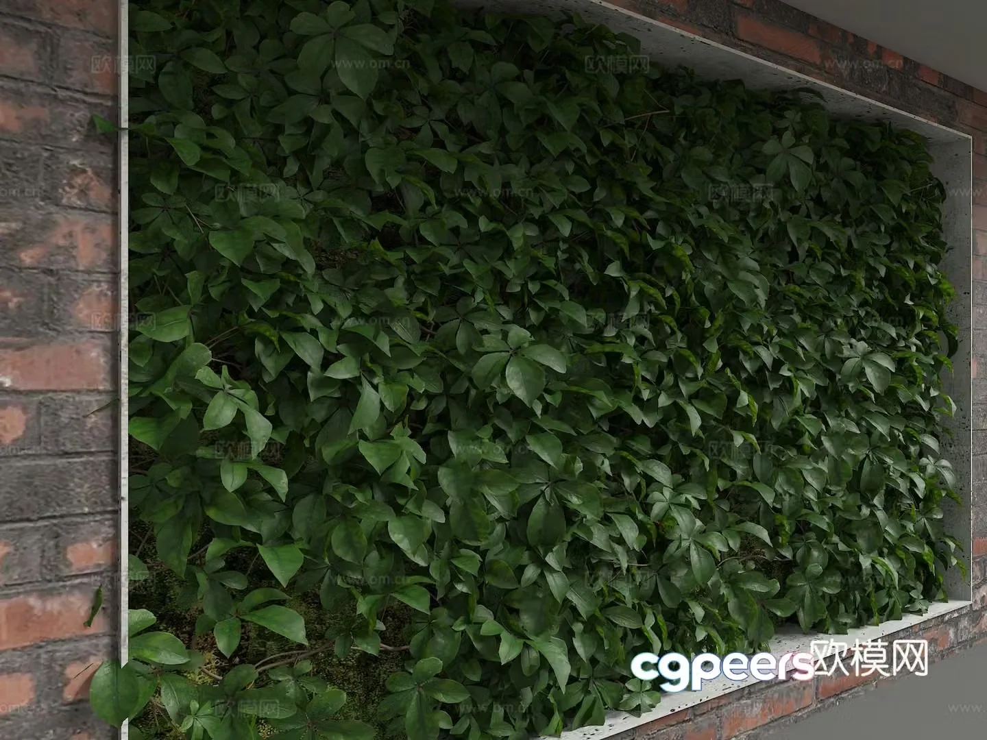 Modern plant background wall 3d model 3d model