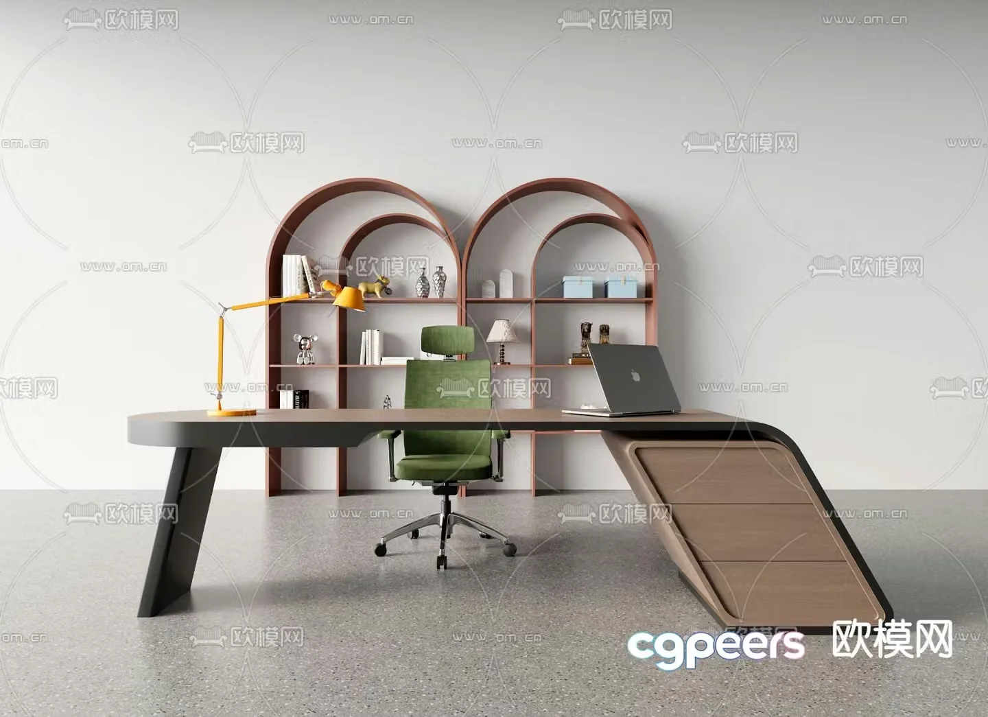 Modern office desk executive desk 3d model