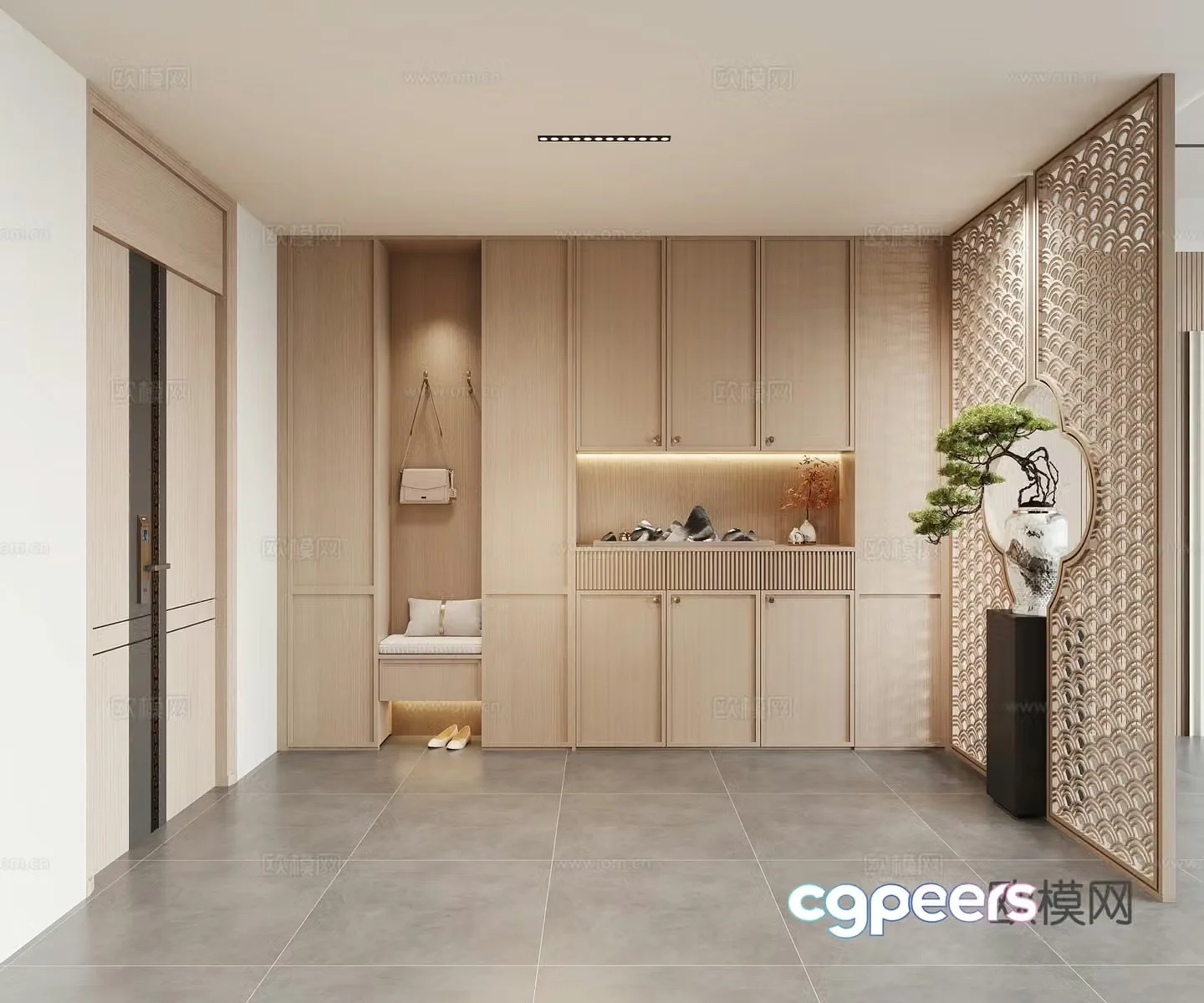 New Chinese style entrance 3D model