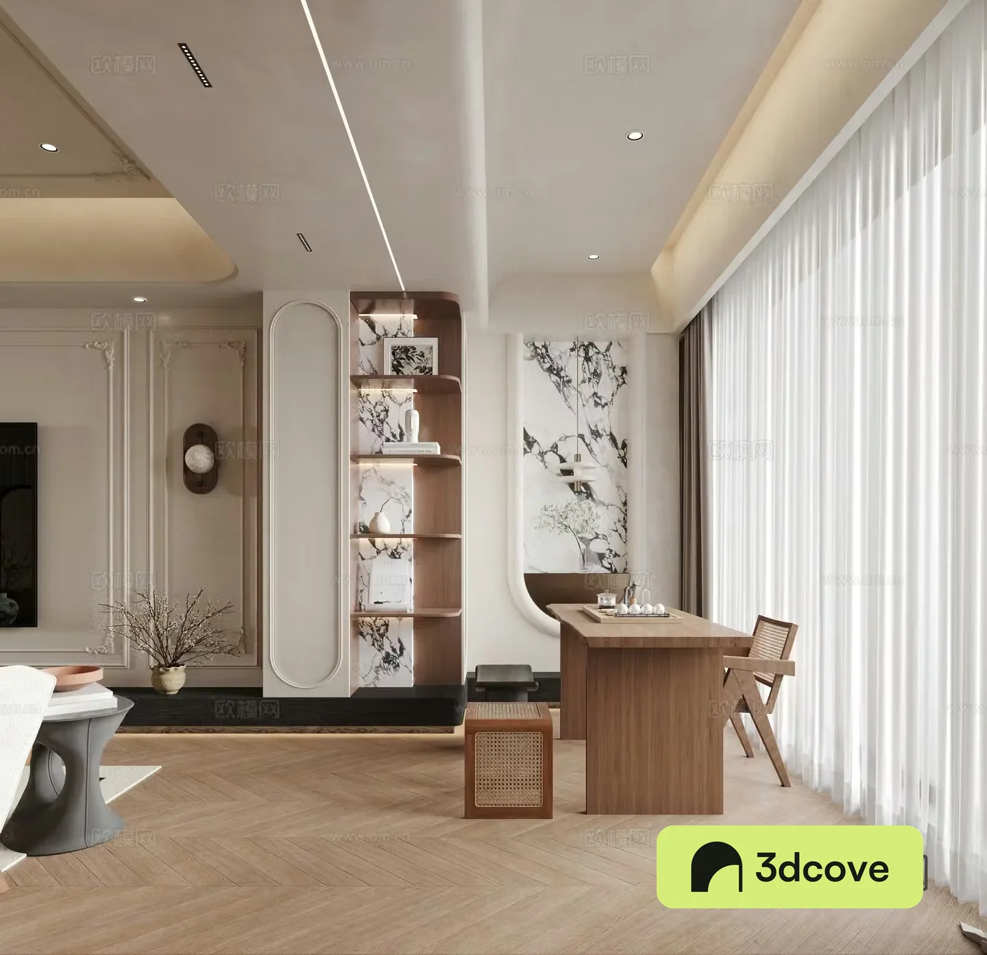 Middle-aged style entrance 3D model