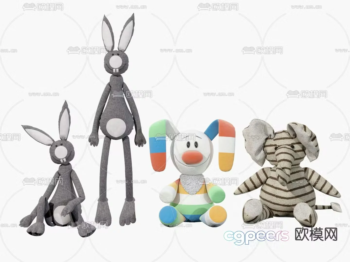Modern children’s plush toy doll 3d model