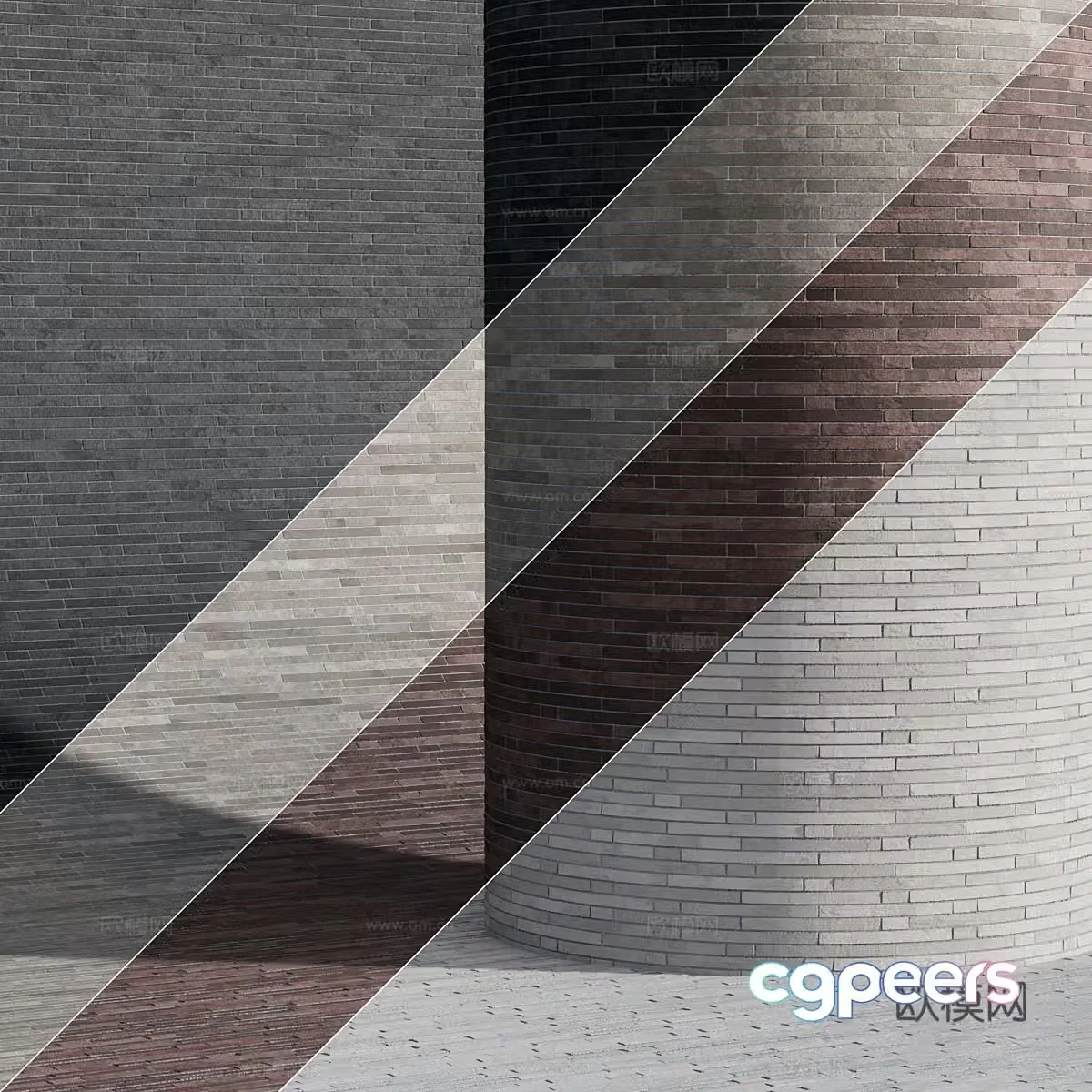 Clinker brick Red brick Cement brick 3D model