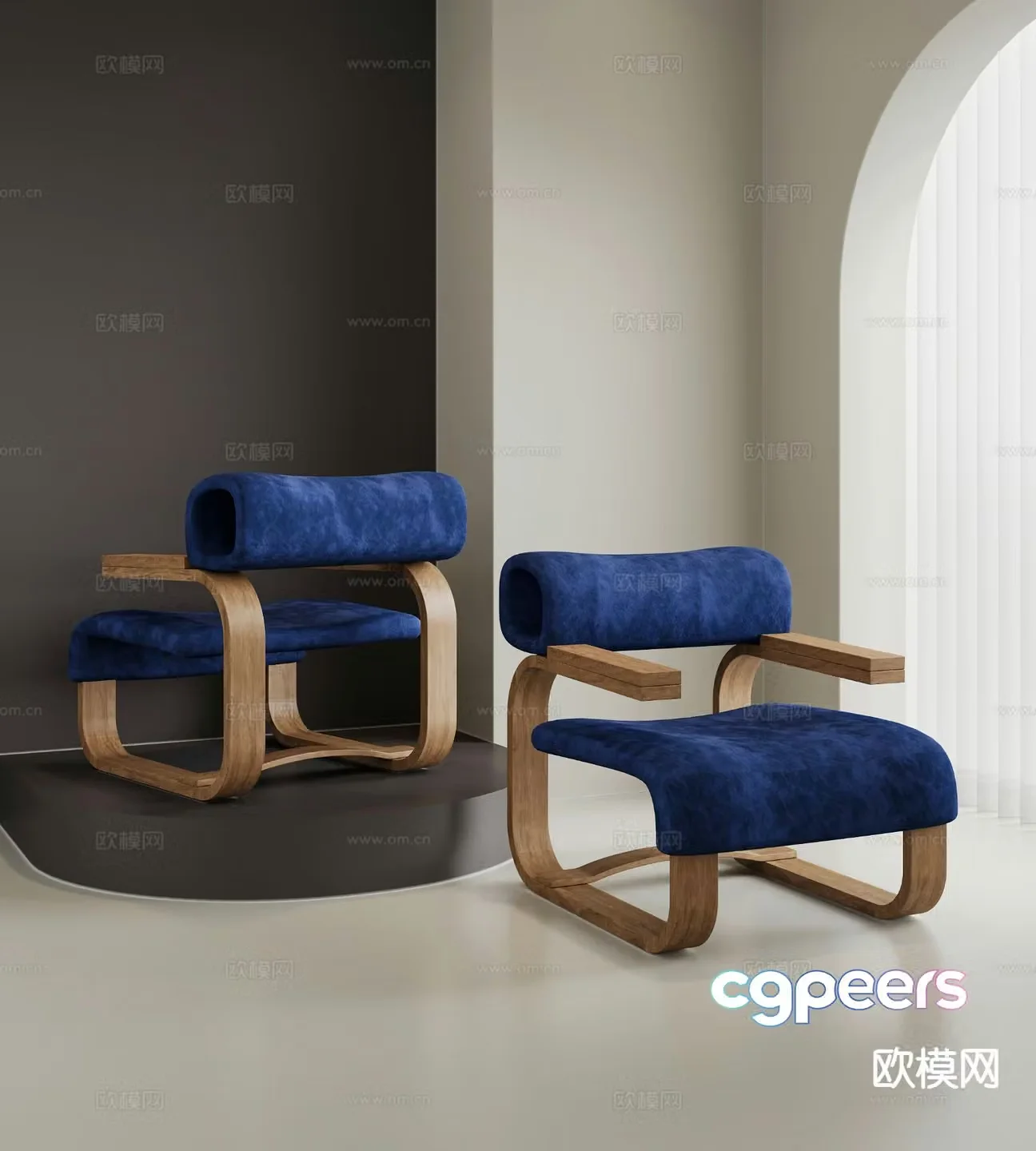Modern leisure chair dining chair armchair 3d model