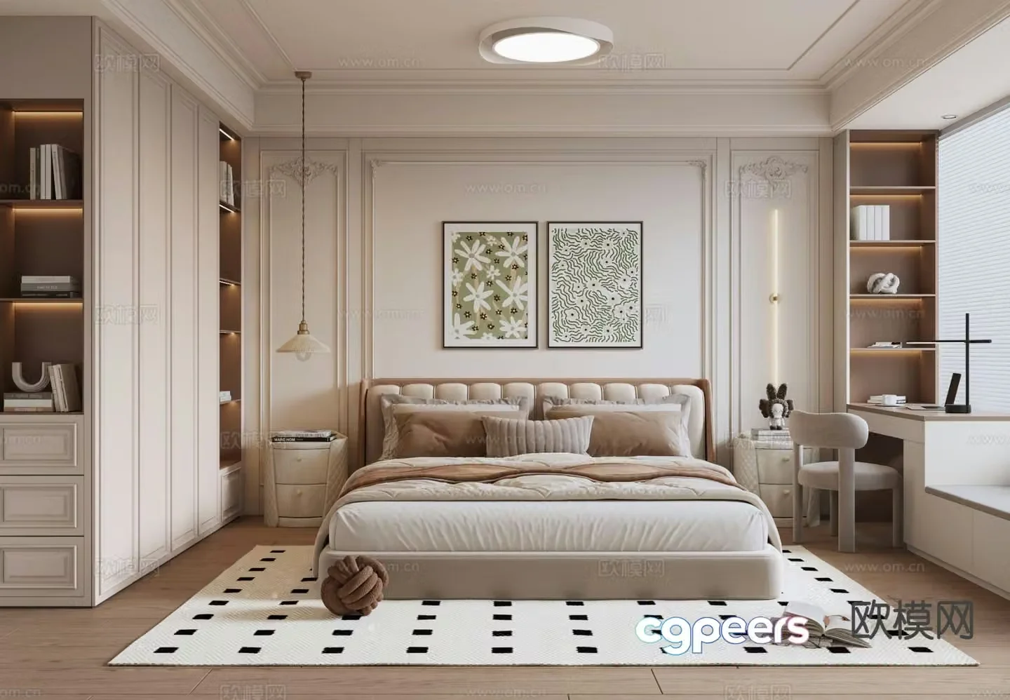 French bedroom master bedroom 3d model