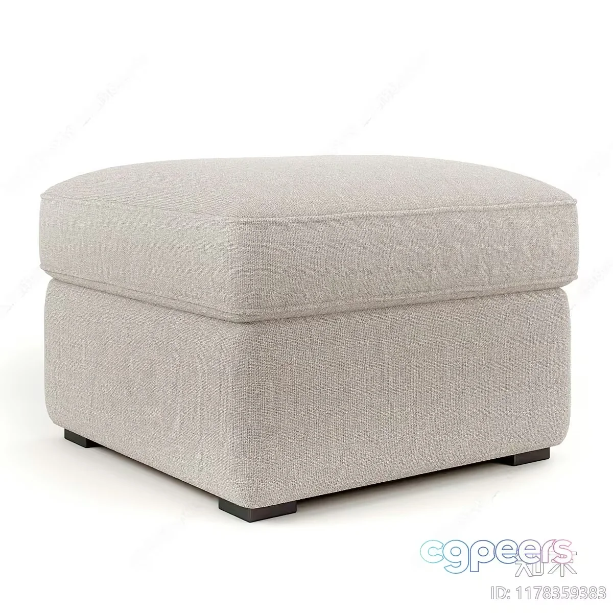 Beige Ottoman 3D Model – 1311 – VRAY Render