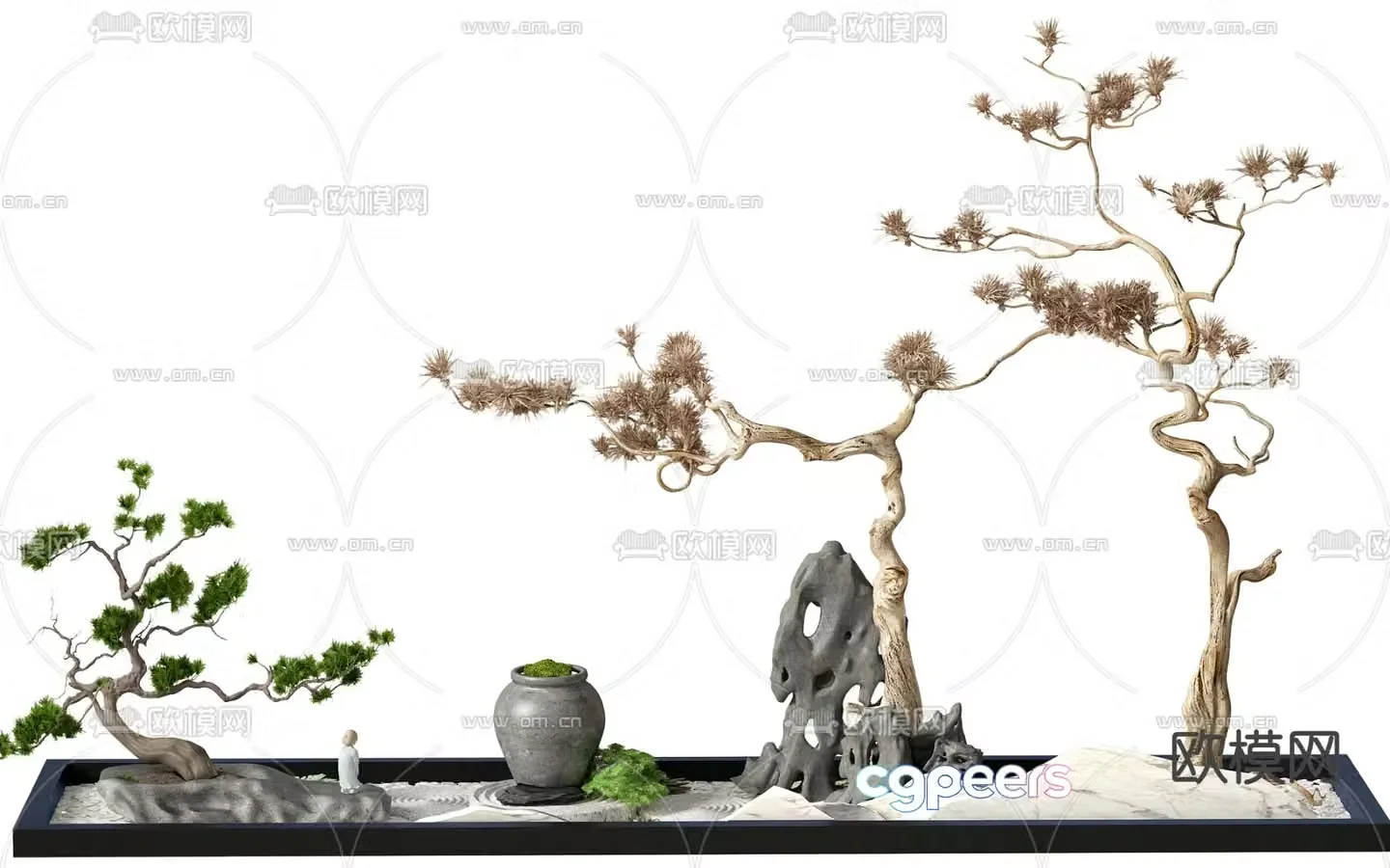 New Chinese style rockery waterscape 3D model