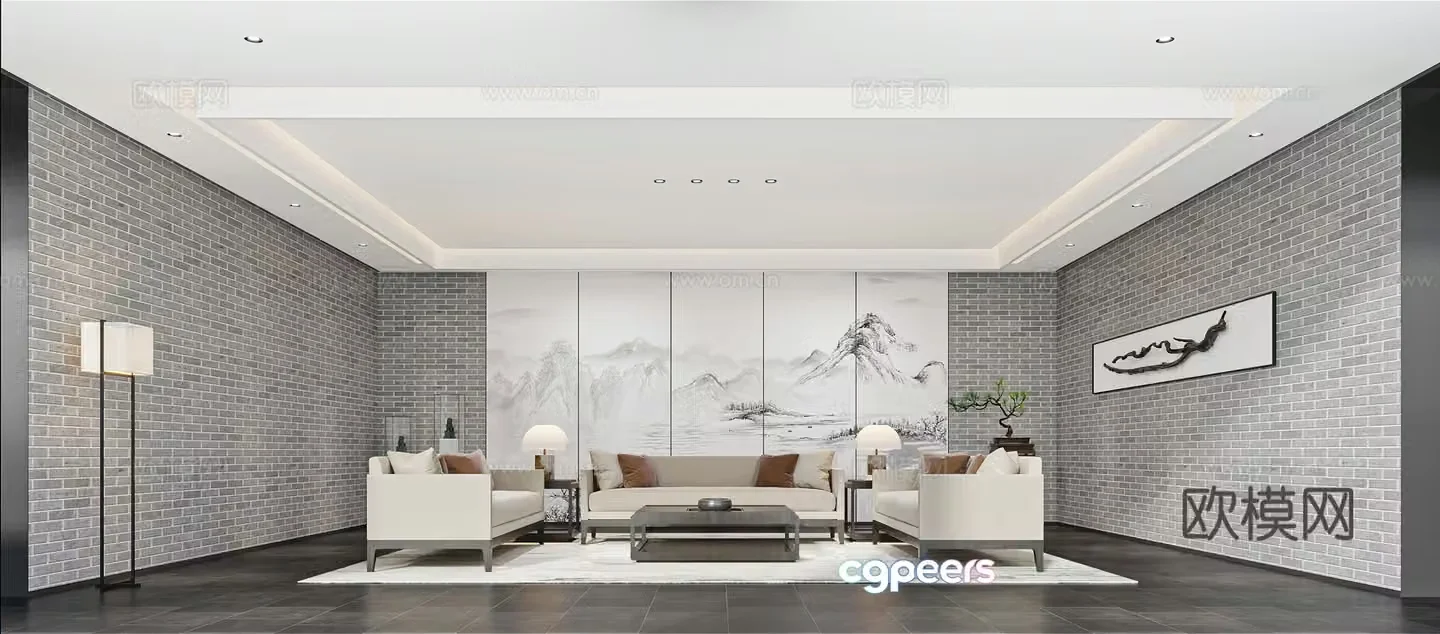 New Chinese style reception room 3D model
