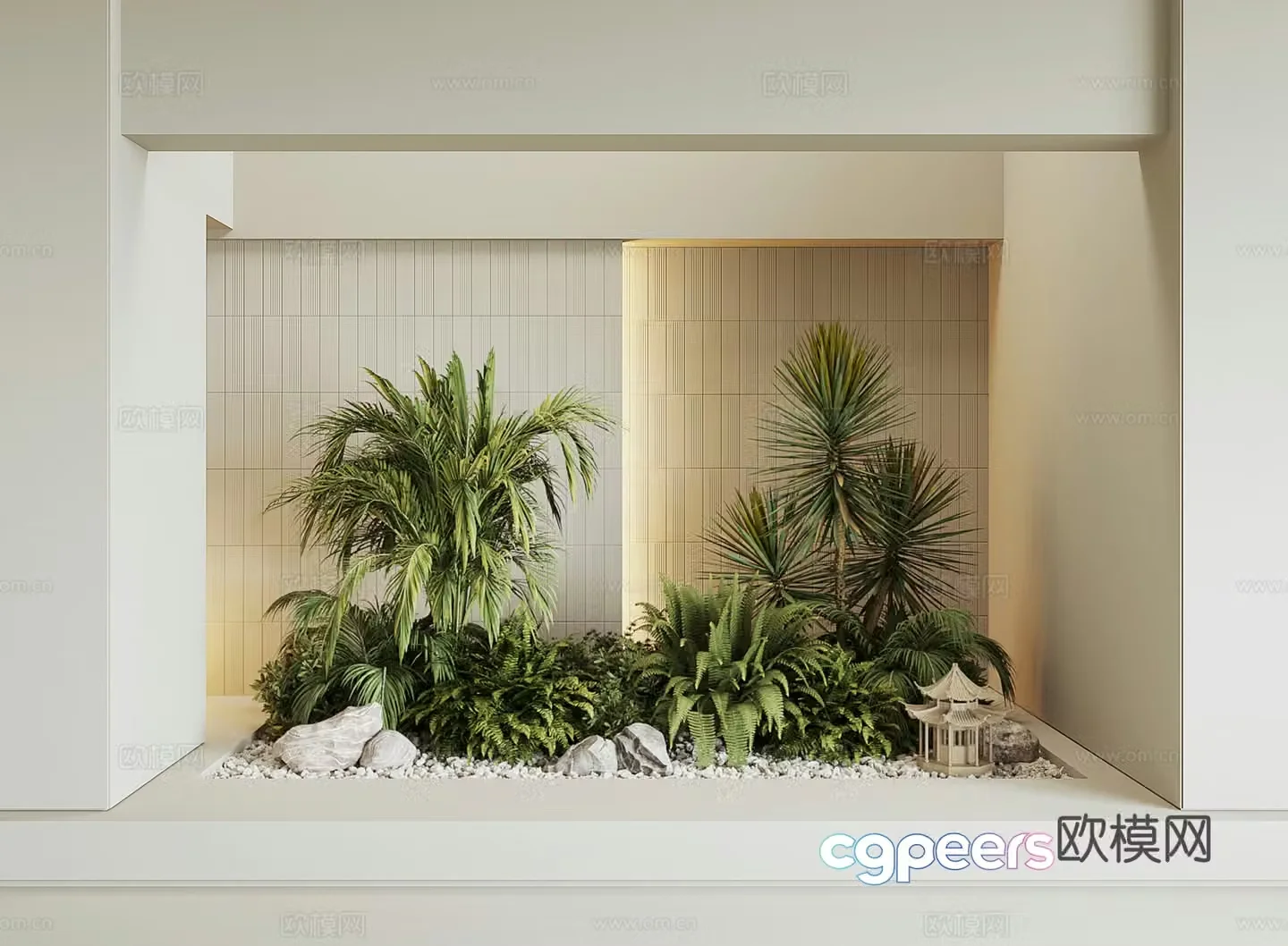 Modern interior landscape 3d model