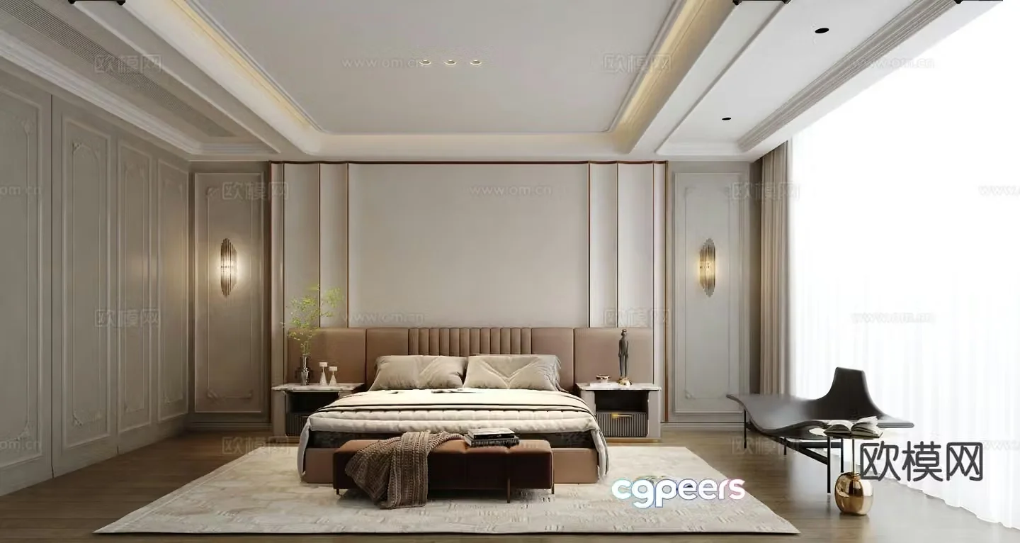 Modern master bedroom bedroom 3d model