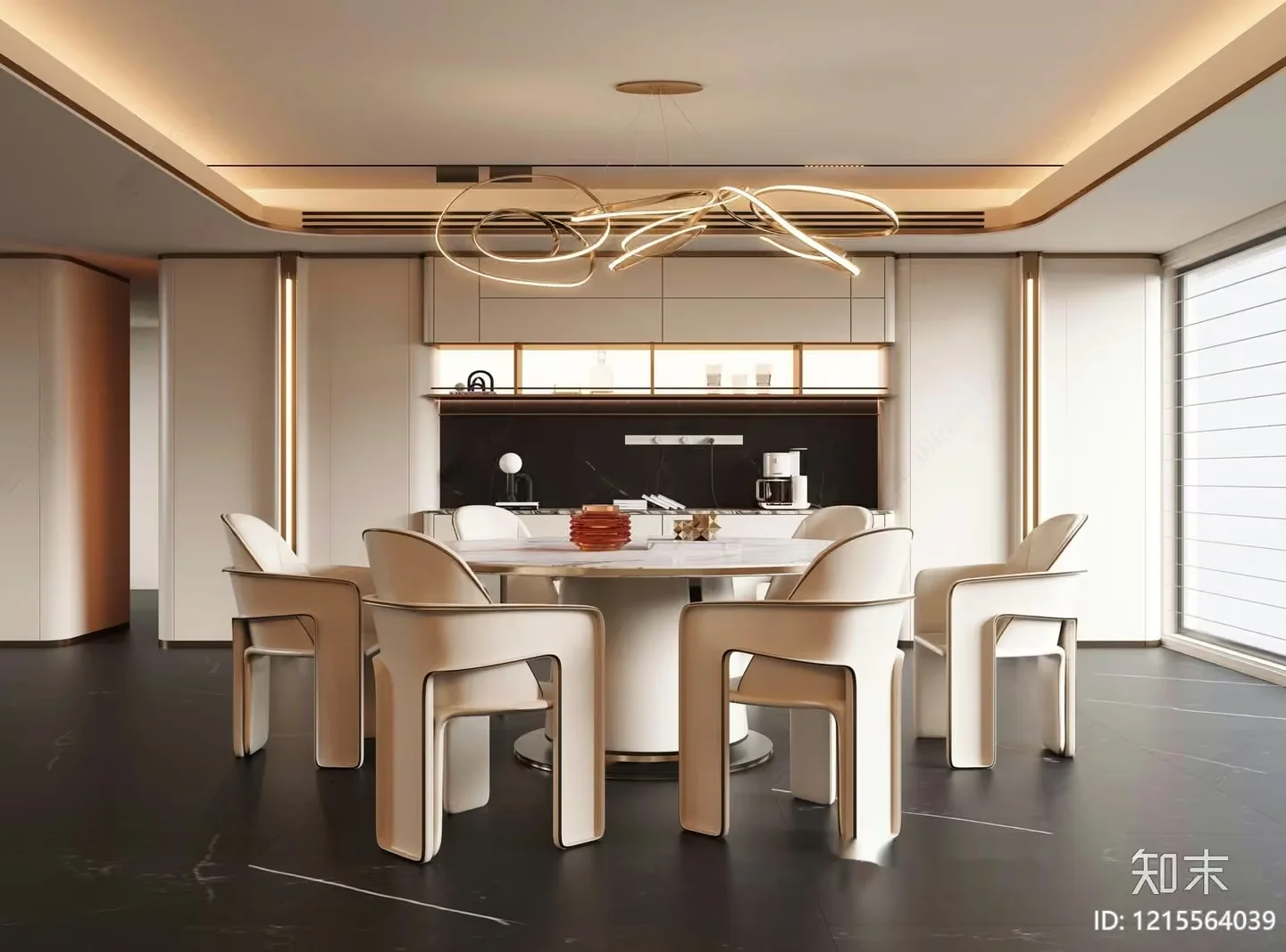 Modern Dining Room 3D Model – 10970 – VRAY Render