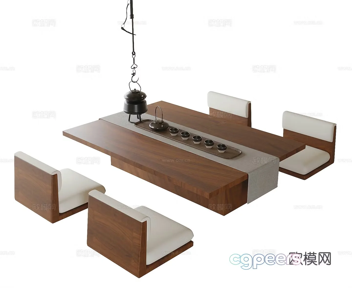 Modern tea table and chair Tea chair 3d model