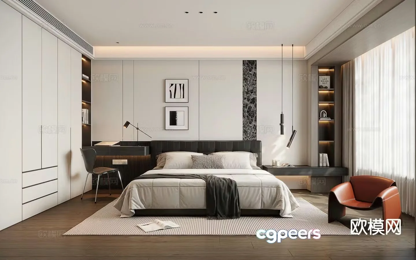 Italian style bedroom master bedroom 3d model