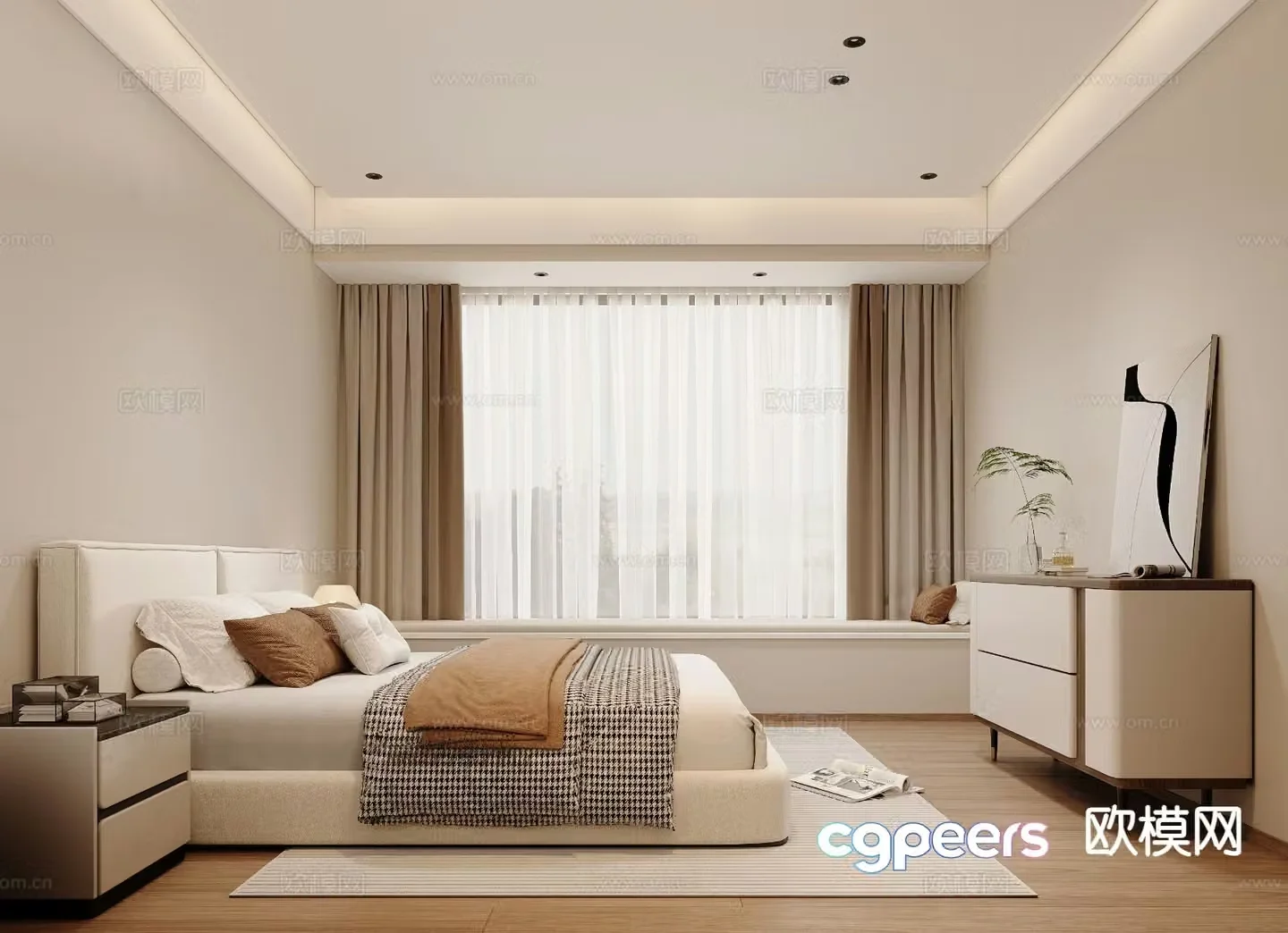 Cream style bedroom master bedroom 3d model