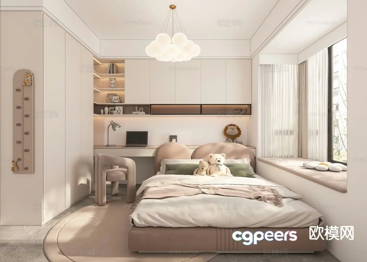 Modern children’s room girl’s room kid’s room 3d model