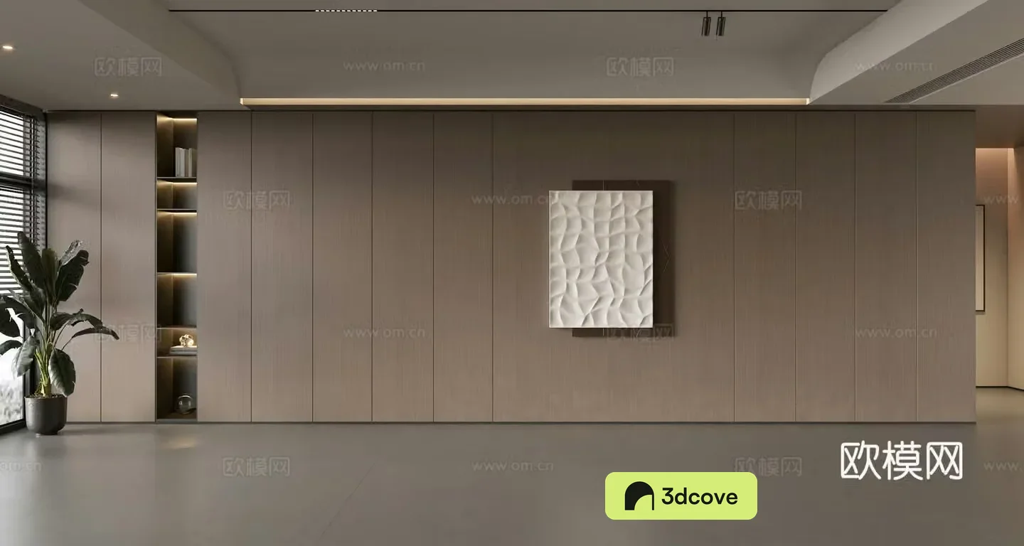 Modern Italian sofa background wall modern ornament balcony cabinet living room cabinet wood veneer background wall