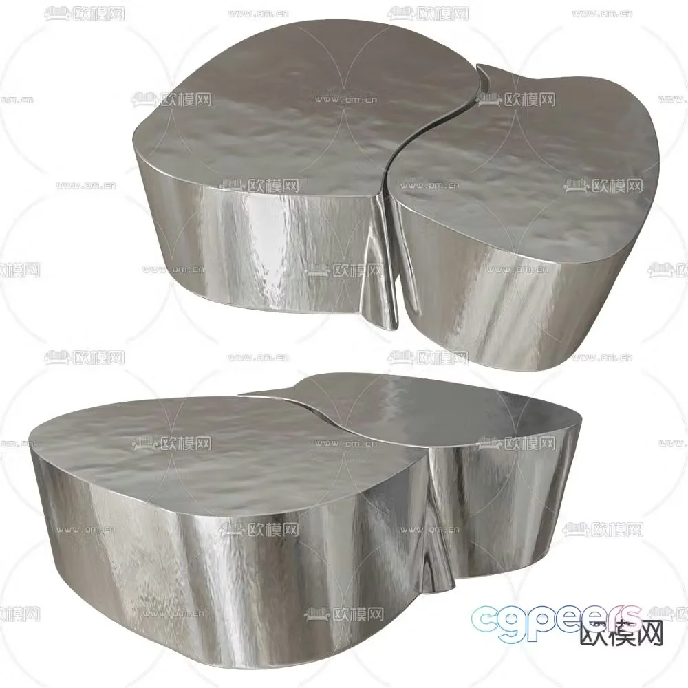 ELITE stainless steel coffee table 3d model