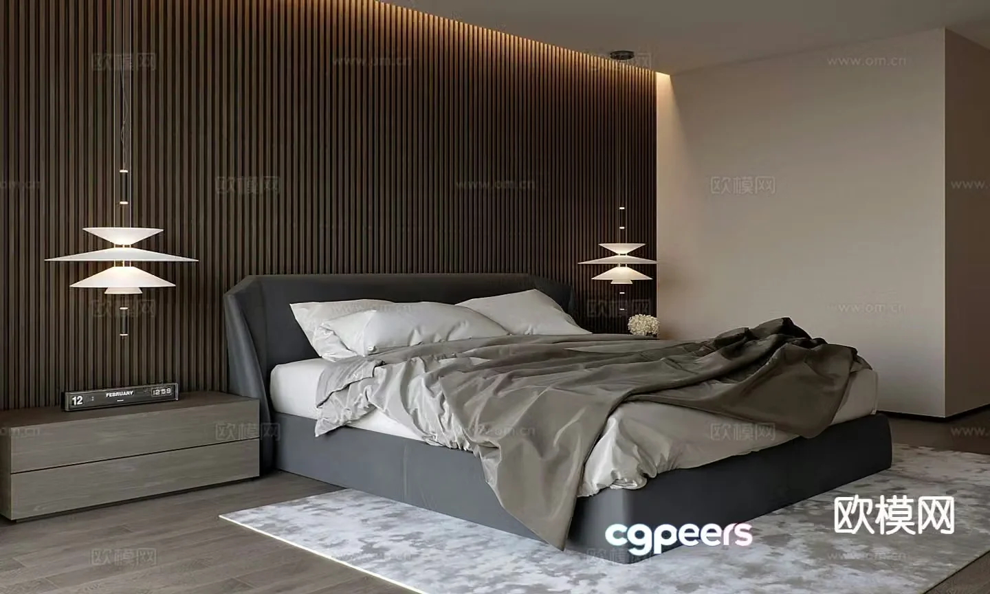 Modern bedroom master bedroom 3d model