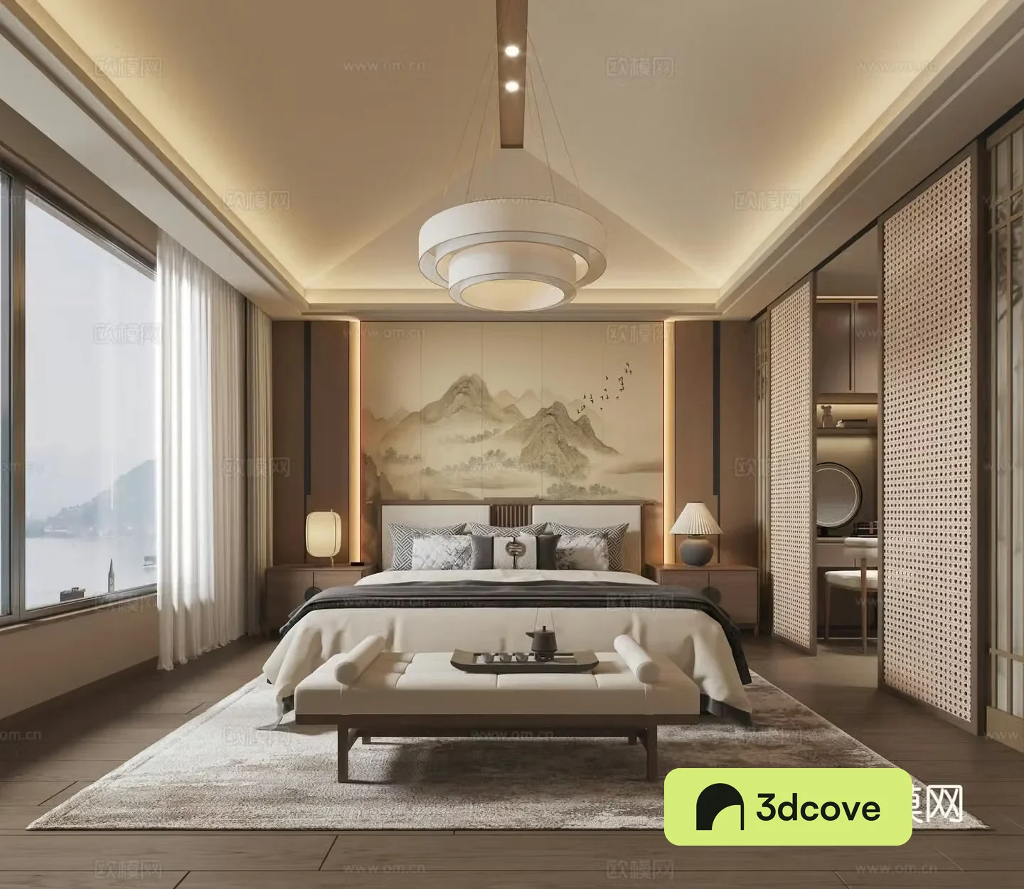 New Chinese style Song’s bedroom cloakroom